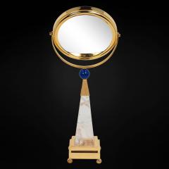 Alexandre Vossion OBELISK ROCK CRYSTAL MIRROR 24K Gold plated brass and lapis lazuli details - 2098058