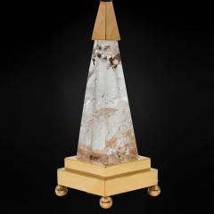 Alexandre Vossion OBELISK ROCK CRYSTAL MIRROR 24K Gold plated brass and lapis lazuli details - 2098061