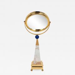 Alexandre Vossion OBELISK ROCK CRYSTAL MIRROR 24K Gold plated brass and lapis lazuli details - 2098887