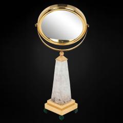 Alexandre Vossion OBELISK ROCK CRYSTAL MIRROR 24K Gold plated brass and malachite details - 2098032