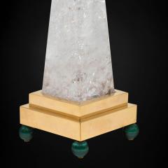 Alexandre Vossion OBELISK ROCK CRYSTAL MIRROR 24K Gold plated brass and malachite details - 2098034