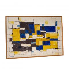 Alf Kahn Mid Century Signed 1970 Swedish Oil On Canvas Painting - 4635037