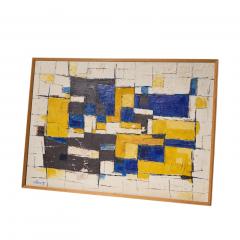 Alf Kahn Mid Century Signed 1970 Swedish Oil On Canvas Painting - 4635038
