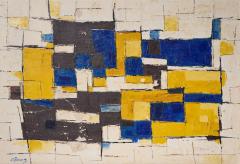 Alf Kahn Mid Century Signed 1970 Swedish Oil On Canvas Painting - 4635816