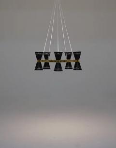 Alf Svensson Copy of Swedish Midcentury Chandelier in Brass and Metal by Alf Svensson - 2277414