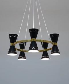 Alf Svensson Copy of Swedish Midcentury Chandelier in Brass and Metal by Alf Svensson - 2277415