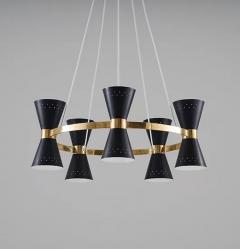 Alf Svensson Copy of Swedish Midcentury Chandelier in Brass and Metal by Alf Svensson - 2277416