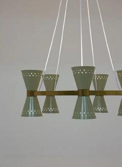 Alf Svensson Swedish Midcentury Chandelier in Brass and Metal by Alf Svensson for Bergboms - 2206791