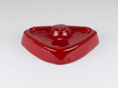 Alfa Romeo Red Ceramic Ashtray Relief Logo CNF Nicola Fasano Italy 1970s - 4722487