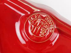 Alfa Romeo Red Ceramic Ashtray Relief Logo CNF Nicola Fasano Italy 1970s - 4722492