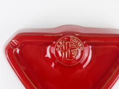 Alfa Romeo Red Ceramic Ashtray Relief Logo CNF Nicola Fasano Italy 1970s - 4722493