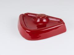 Alfa Romeo Red Ceramic Ashtray Relief Logo CNF Nicola Fasano Italy 1970s - 4722503