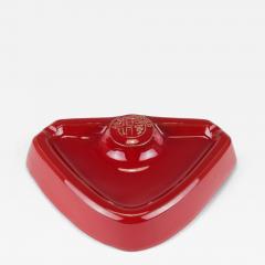 Alfa Romeo Red Ceramic Ashtray Relief Logo CNF Nicola Fasano Italy 1970s - 4727716