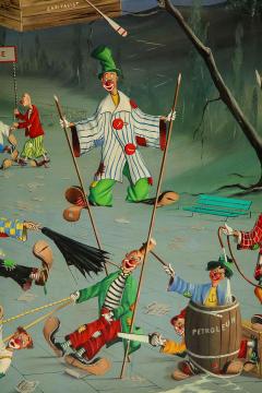 Alfano Dardari Surrealist Clowns Painting Oil on Canvas - 2137557