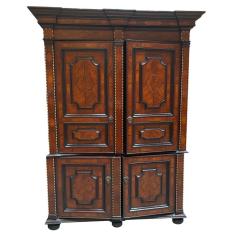 Alfonso Marina 18th C Style Ebanista Brussels II Ebony Inlaid Armoire Linen Press - 4645929