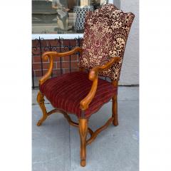 Alfonso Marina Alfonso Marina Treviso II Red Cut Velvet Throne Arm Chair 1 of 2 Available - 4648858
