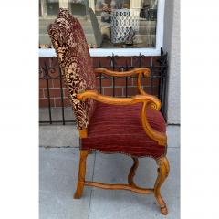 Alfonso Marina Alfonso Marina Treviso II Red Cut Velvet Throne Arm Chair 1 of 2 Available - 4648859