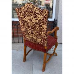 Alfonso Marina Alfonso Marina Treviso II Red Cut Velvet Throne Arm Chair 1 of 2 Available - 4648860