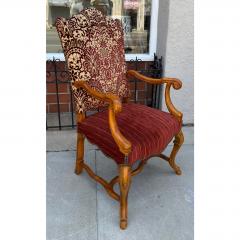Alfonso Marina Alfonso Marina Treviso II Red Cut Velvet Throne Arm Chair 1 of 2 Available - 4648862