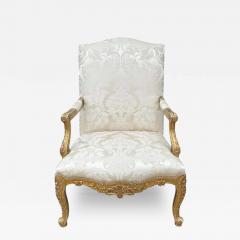 Alfonso Marina Ebanista Louis XVI Style Giltwood Fauteuil Arm Chair - 4207985