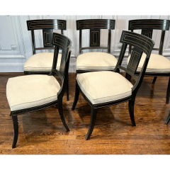 Alfonso Marina Set of 6 Alfonso Marina Ebanista Ebonized Klismos Dining Chairs - 3101446