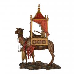 Alfonzo Titze Large Viennese cold painted patinated bronze Orientalist lamp by Titze - 3239665