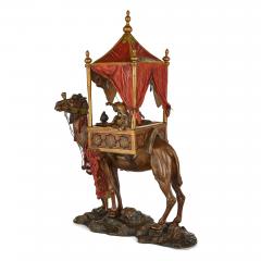 Alfonzo Titze Large Viennese cold painted patinated bronze Orientalist lamp by Titze - 3239668