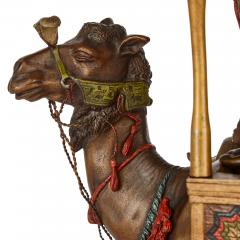 Alfonzo Titze Large Viennese cold painted patinated bronze Orientalist lamp by Titze - 3239669