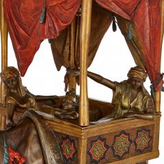 Alfonzo Titze Large Viennese cold painted patinated bronze Orientalist lamp by Titze - 3239671