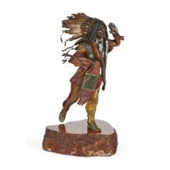 Alfonzo Titze Pair of patinated bronze Native American figures after Kauba - 3204559