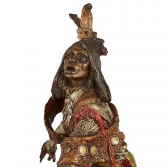 Alfonzo Titze Pair of patinated bronze Native American figures after Kauba - 3204561