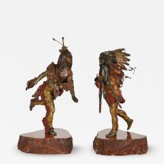 Alfonzo Titze Pair of patinated bronze Native American figures after Kauba - 3205767