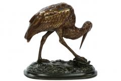Alfred Barye Alfred Barye French 1839 1882 Bronze Sculpture of Cicogne and Crab - 730426