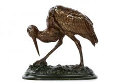 Alfred Barye Alfred Barye French 1839 1882 Bronze Sculpture of Cicogne and Crab - 730429