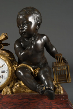 Alfred Beurdeley A LARGE FRENCH GILT BRONZE ROUGE MARBLE MANTEL CLOCK BY ALFRED BEURDELEY - 3566266