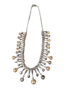 Alfred Boucher ART DECO COSTUME SOUTH SEA PEARL PEARL RHINESTONE RADIATING NECKLACE - 4743425