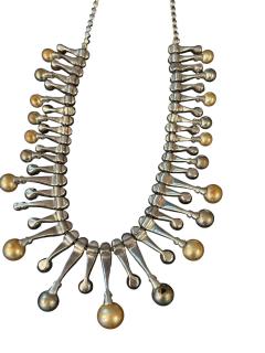 Alfred Boucher ART DECO COSTUME SOUTH SEA PEARL PEARL RHINESTONE RADIATING NECKLACE - 4743427