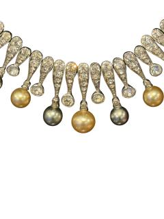 Alfred Boucher ART DECO COSTUME SOUTH SEA PEARL PEARL RHINESTONE RADIATING NECKLACE - 4743430