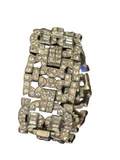 Alfred Boucher ART DECO PAVE BAQUETTE SET RHINESTONE BRACELET - 4758320