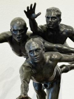Alfred Boucher Au But To the Goal Alfred Boucher Bronze Group of Three Runners - 4779003