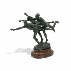 Alfred Boucher Au But To the Goal Alfred Boucher Bronze Group of Three Runners - 4779093