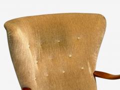 Alfred Christensen Alfred Christensen Danish Modern Mohair Beech Lounge Chair Denmark 1940s - 4219101