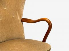 Alfred Christensen Alfred Christensen Danish Modern Mohair Beech Lounge Chair Denmark 1940s - 4219102