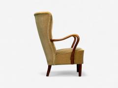 Alfred Christensen Alfred Christensen Danish Modern Mohair Beech Lounge Chair Denmark 1940s - 4219103