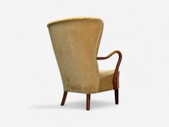 Alfred Christensen Alfred Christensen Danish Modern Mohair Beech Lounge Chair Denmark 1940s - 4219104