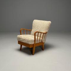 Alfred Christensen Alfred Christensen Style Danish Mid Century Modern Arm Chair Shearling Elm - 3497562
