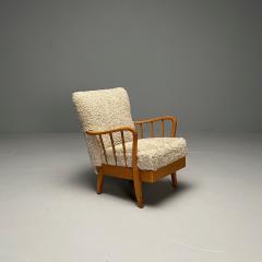 Alfred Christensen Alfred Christensen Style Danish Mid Century Modern Arm Chair Shearling Elm - 3497567