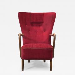 Alfred Christensen Alfred Christensen lounge chair with red upholstery - 3064450