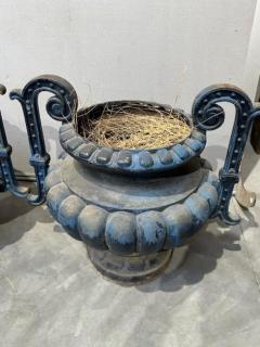 Alfred Corneau A pair of French cast iron garden urns C 1890 Marked for Alfred Corneau  - 4219843