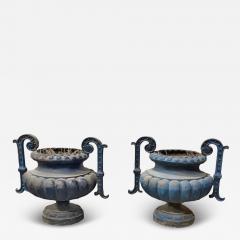 Alfred Corneau A pair of French cast iron garden urns C 1890 Marked for Alfred Corneau  - 4225424